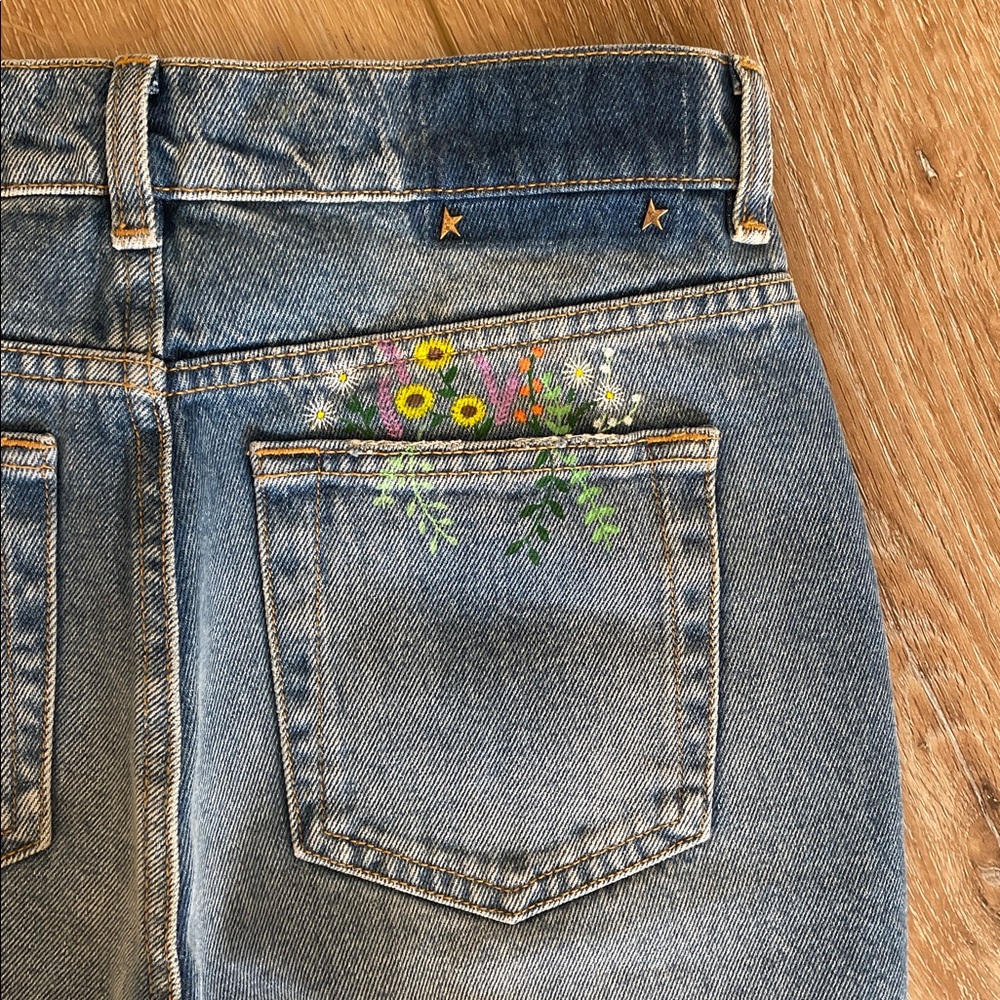 Golden Goose Blue Straight Leg Jeans with Star Embellishments. Made in Italy - Picture 6 of 16